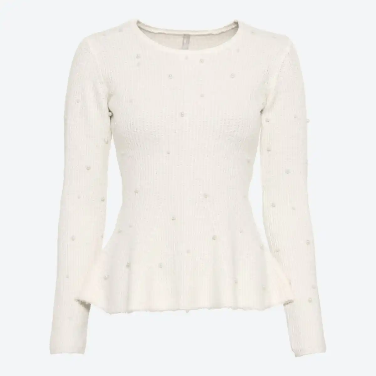 Bild 2 von Damen-Schößchen-Pullover mit Perlen und Langarm