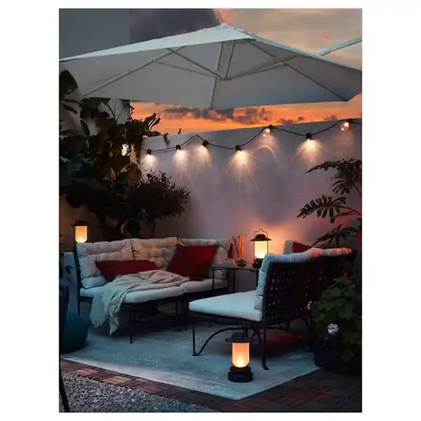 Bild 3 von SVARTRÅ Lichterkette (12), LED, schwarz/für draußen