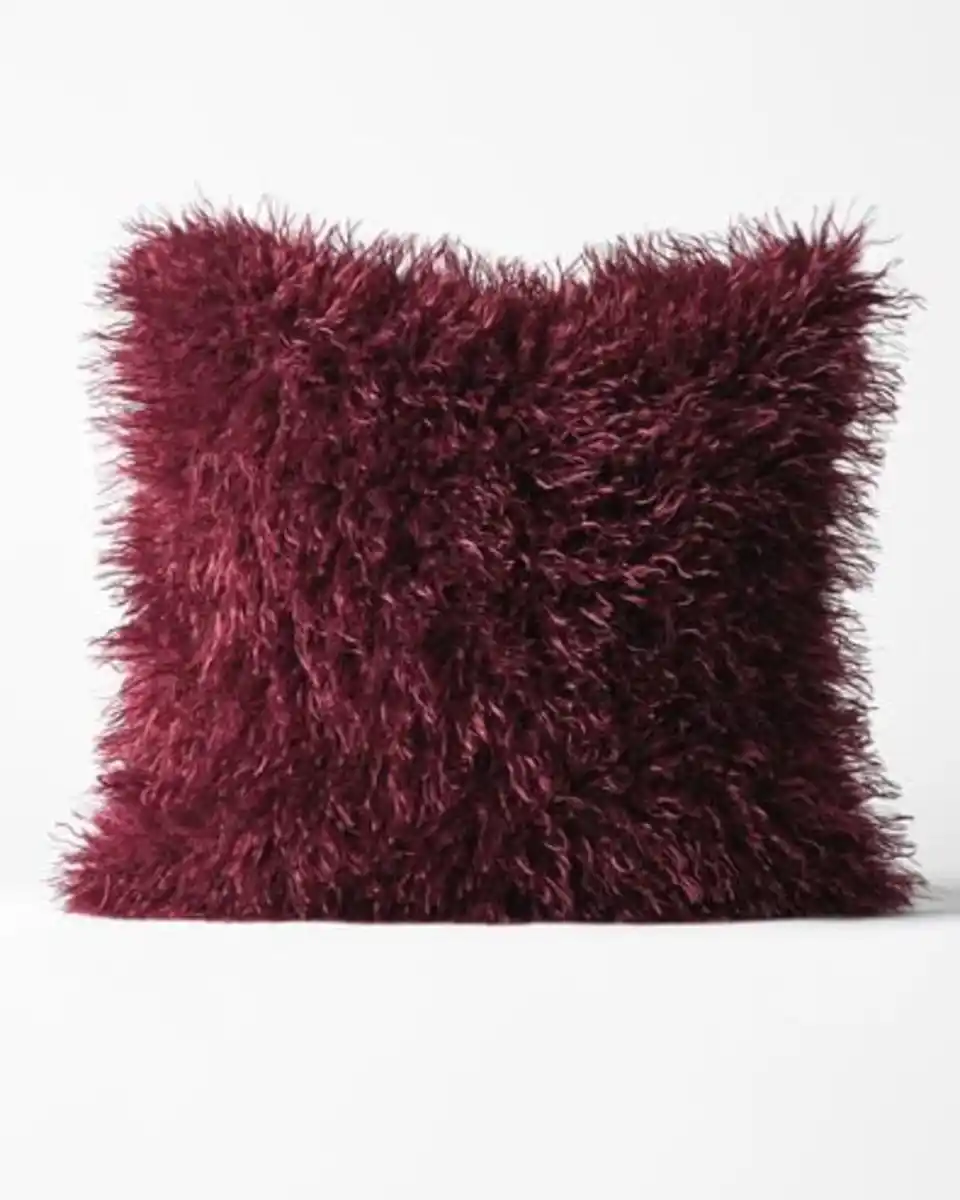 Bild 1 von Kissenbezug, 50 × 50 cm, flauschig, Weinrot