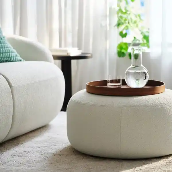 Bild 3 von LILLESÄTER Pouf, Axvall elfenbeinweiß