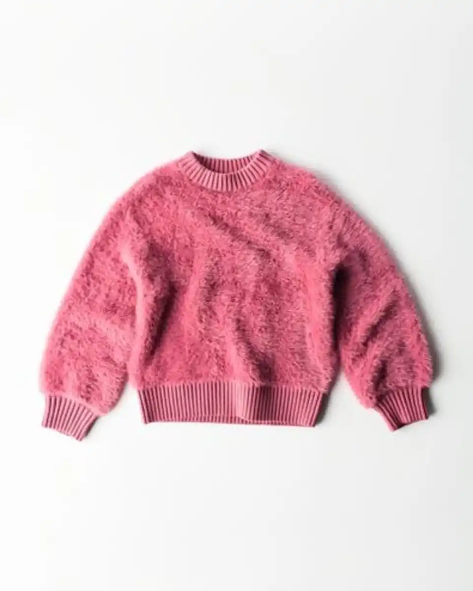 Bild 2 von Kinderpullover aus Grobstrick altrosa