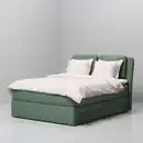 Bild 2 von LILLFJÄLLET Boxspringbett mit Bettkasten, Vågstranda fest/mittelfest/Nordberget Tibbleby graugrün, 160x200 cm