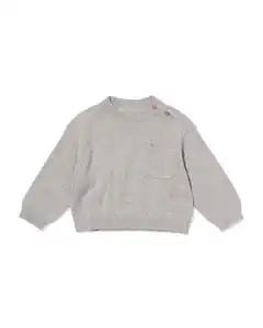 Babypullover aus Feinstrick graumeliert