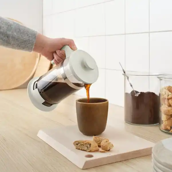 Bild 3 von UPPHETTA Kaffee-/Teezubereiter, Glas/Edelstahl elfenbeinweiß, 1 l