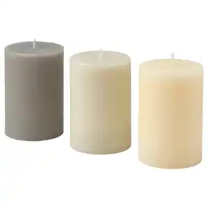 LOTSFÅGEL Duftende Blockkerze, Vanille beige, 30 Std.
