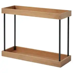 NÅLBLECKA Miniregal für Arbeitsplatte, Metall/Bambus, 38x13x28 cm