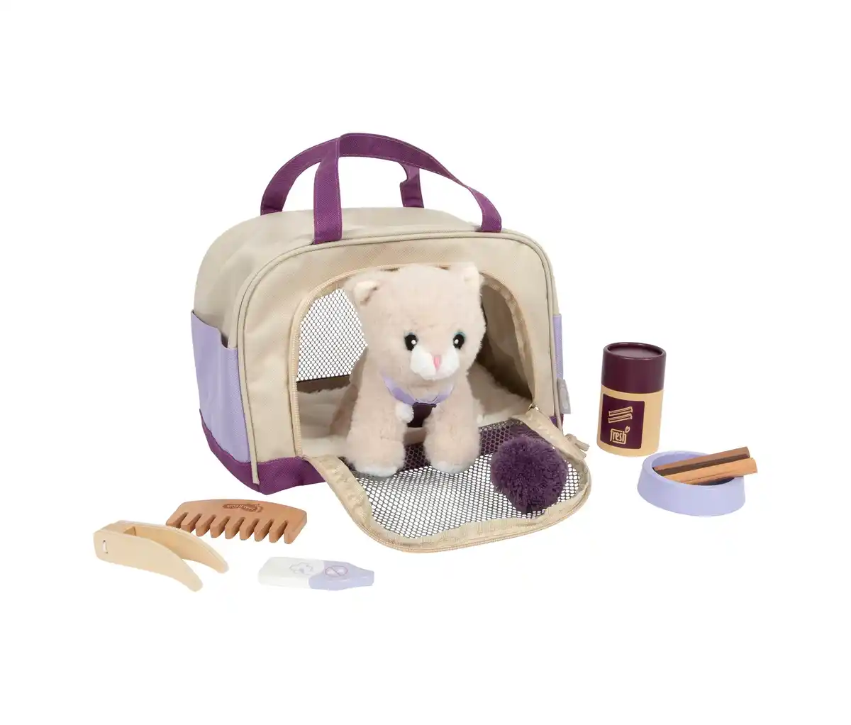 Bild 1 von small foot Plüschkatze mit Tasche und Pflege-Set