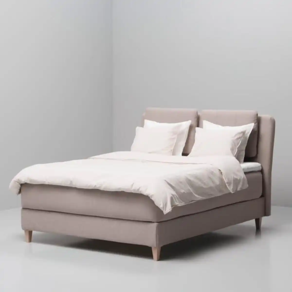 Bild 2 von LILLFJÄLLET Boxspringbett, Valevåg fest/Nisseholm Tibbleby dunkelbeige, 160x200 cm