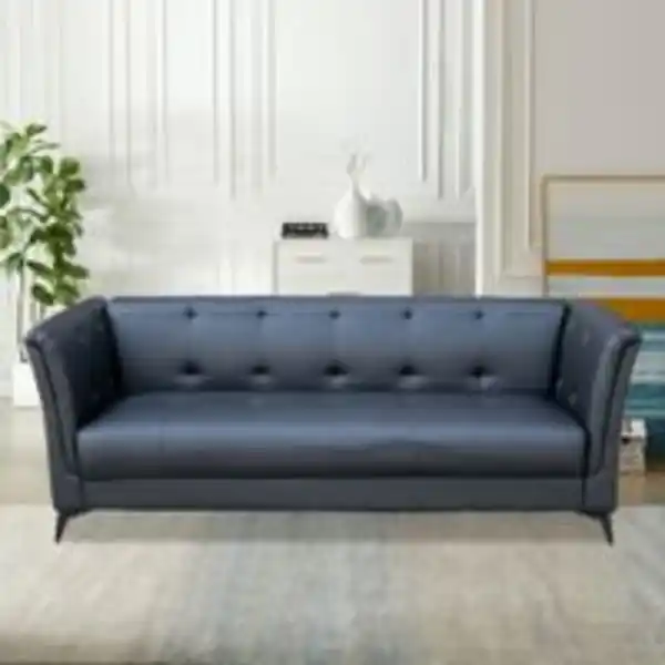 Bild 3 von Happy Home 3-Sitzer Sofa in Lederoptik, ca. 213 x 88 x 80 cm - Schwarz