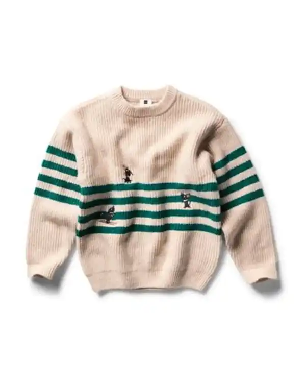 Bild 2 von Takkie-Kinderpullover aus Grobstrick, gestreift sandfarben