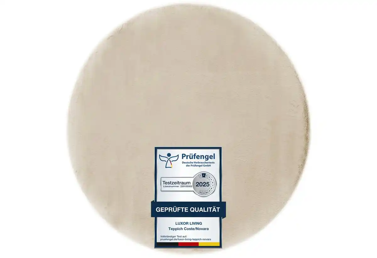 Bild 1 von LUXOR living Fellteppich Novara, rund, Höhe: 25 mm, Kunstfell, Kaninchenfell-Haptik, besonders weicher Hochflor