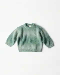 Babypullover, Feinstrick, Farbverlauf grün