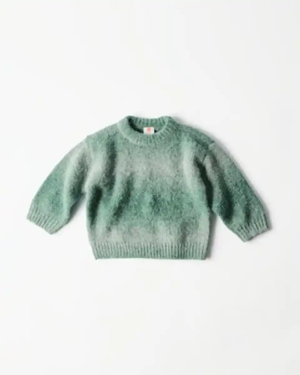 Bild 1 von Babypullover, Feinstrick, Farbverlauf grün