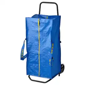 RULLEBÖR / FRAKTA Karre mit Tasche, schwarz/blau