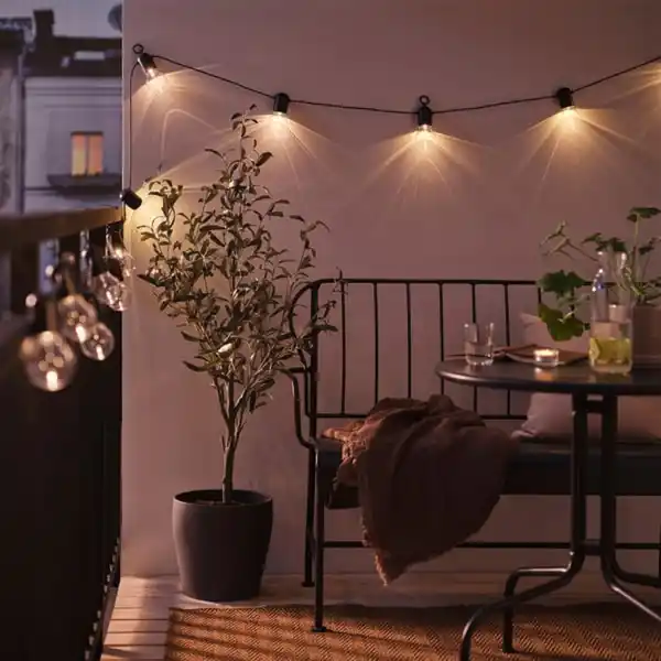 Bild 2 von SVARTRÅ Lichterkette (12), LED, für draußen schwarz