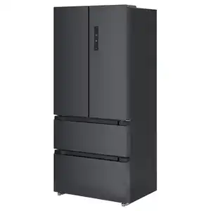RIBBENÅS Kühl-/Gefrierschrank doppeltürig, IKEA 700 frei stehend/schwarz Edelstahl, 347/169 l