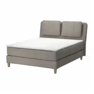 LILLFJÄLLET Boxspringbett, Valevåg fest/Nisseholm Tibbleby dunkelbeige, 160x200 cm