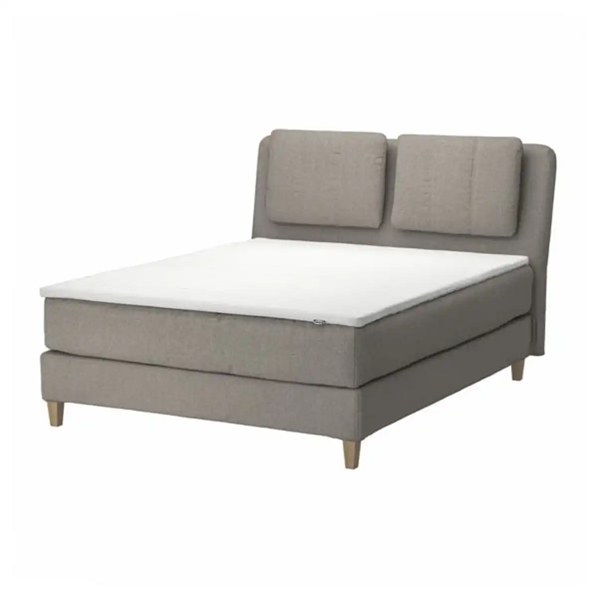 Bild 1 von LILLFJÄLLET Boxspringbett, Valevåg fest/Nisseholm Tibbleby dunkelbeige, 160x200 cm