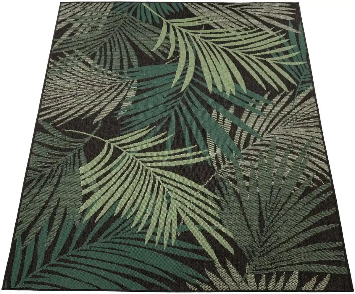 Bild 1 von Paco Home Teppich Ostende 534, rechteckig, Höhe: 4 mm, Flachgewebe, Motiv Palmenblätter, In- und Outdoor geeignet, Wohnzimmer