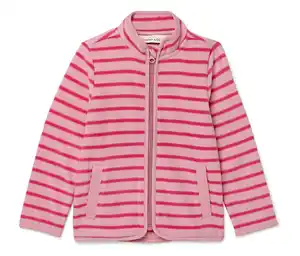 Kinder-Fleecejacke, rosa gestreift