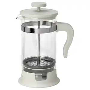 UPPHETTA Kaffee-/Teezubereiter, Glas/Edelstahl elfenbeinweiß, 1 l