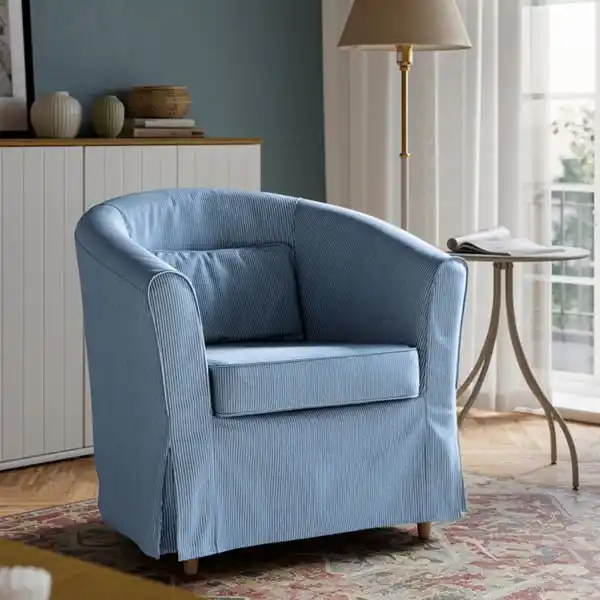 Bild 2 von TULLSTA Sessel, Sjölyckan dunkelblau/beige Streifen