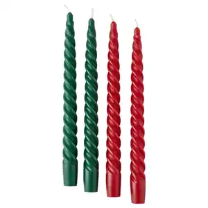 VINTERFINT Lüsterkerze, duftneutral, gedreht rot/grün, 25 cm