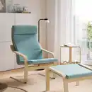 Bild 3 von POÄNG Sessel und Hocker, Birkenfurnier/Kelinge graublau