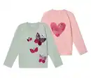Bild 1 von 2 Kinder-Langarmshirts mit Applikation, rosa und mint