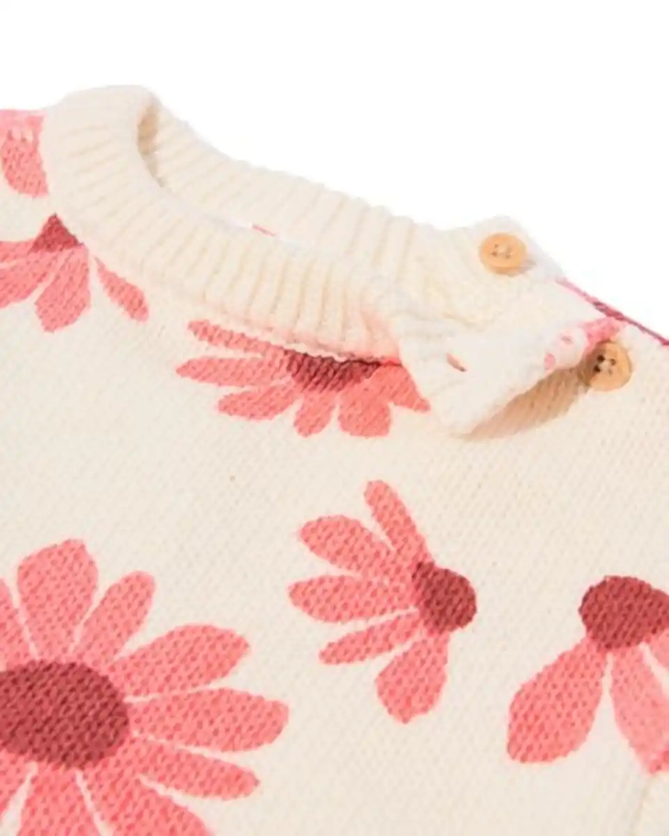 Bild 4 von Babypullover mit Blumen ecru