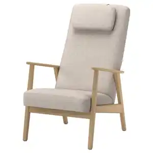 EKENÄSET Sessel mit hoher Rückenlehne, Eichenachbildung/Kilanda hellbeige