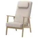 Bild 1 von EKENÄSET Sessel mit hoher Rückenlehne, Eichenachbildung/Kilanda hellbeige