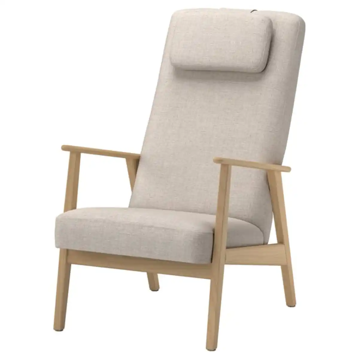 Bild 1 von EKENÄSET Sessel mit hoher Rückenlehne, Eichenachbildung/Kilanda hellbeige