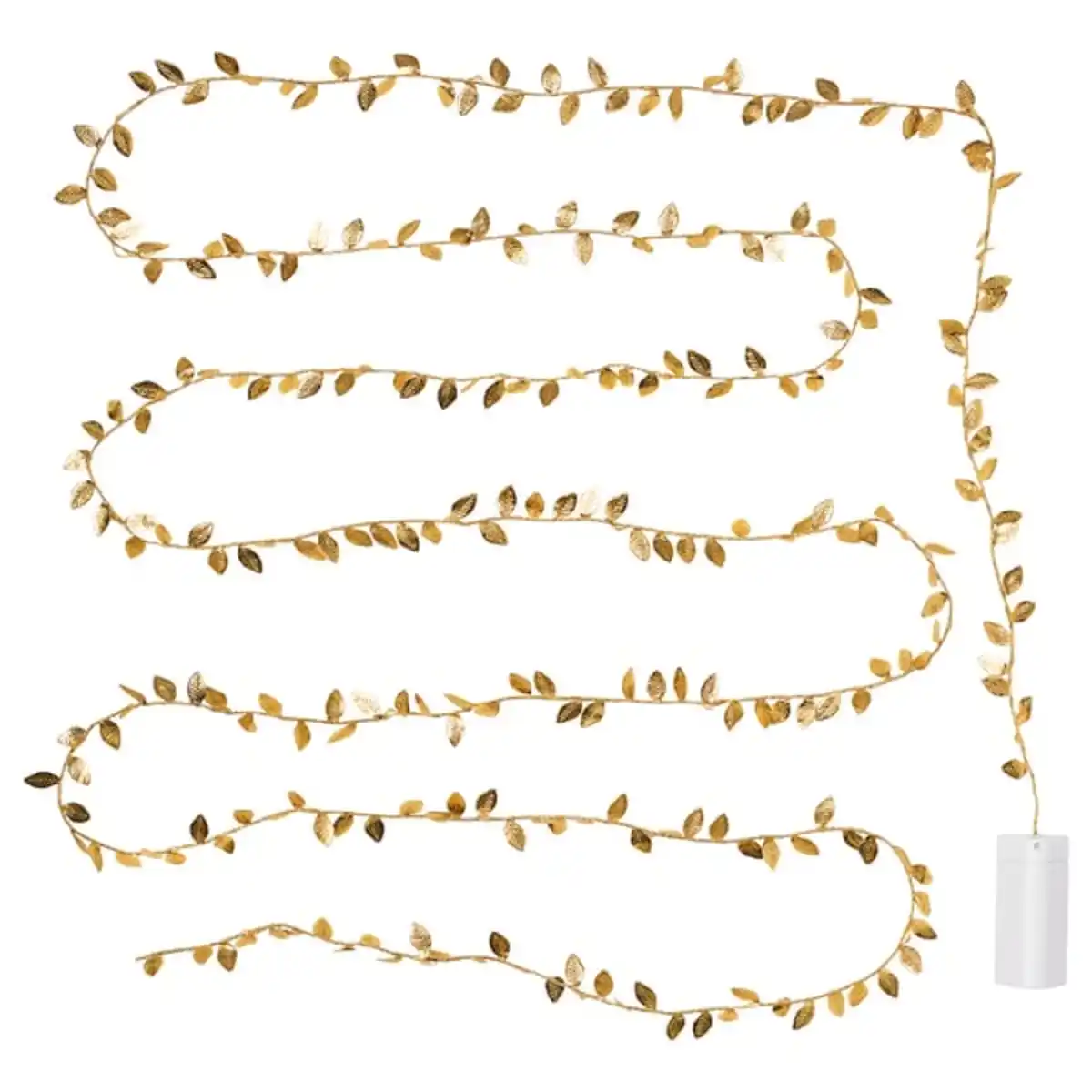 Bild 1 von STRÅLA Lichterkette, LED, batteriebetrieben Blatt/goldfarben