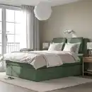 Bild 3 von LILLFJÄLLET Boxspringbett mit Bettkasten, Vågstranda fest/mittelfest/Nordberget Tibbleby graugrün, 160x200 cm