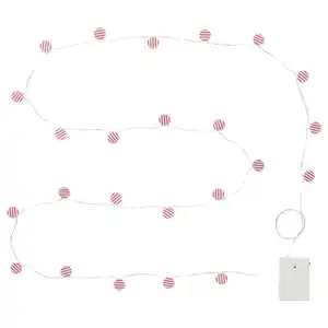 STRÅLA Lichterkette, LED, Bonbon batteriebetrieben/rot, 2.8 m