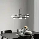 Bild 3 von STORSLINGA Kronleuchter 8-armig, LED, schwarz/weiß, 70 cm