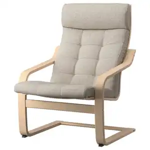 POÄNG Sessel, Eichenfurnier weiß lasiert/Gunnared beige