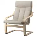 Bild 1 von POÄNG Sessel, Eichenfurnier weiß lasiert/Gunnared beige