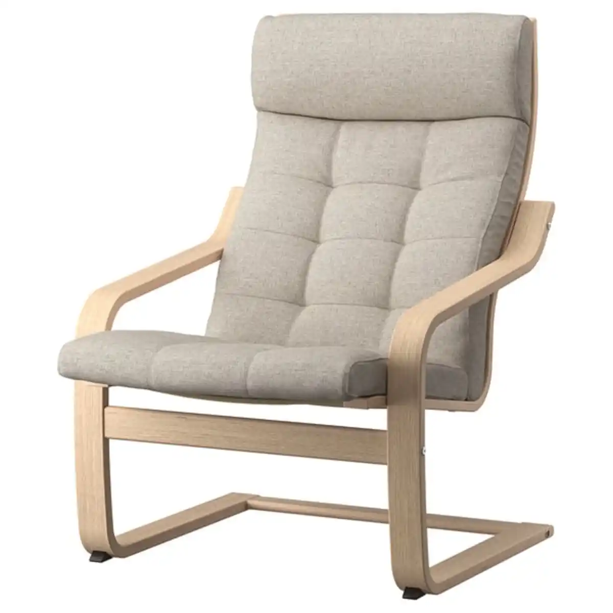 Bild 1 von POÄNG Sessel, Eichenfurnier weiß lasiert/Gunnared beige