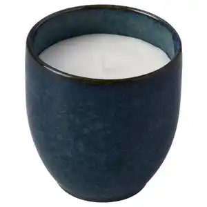 PÄRLHÖNA Duftkerze im Keramikglas, Bergamotte &amp; weißer Tee blau, 40 Std.
