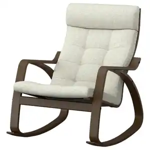 POÄNG Schaukelstuhl, Nussbaumnachbildung/Gunnared beige