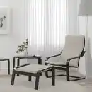 Bild 2 von POÄNG Sessel, schwarzbraun/Knisa hellbeige