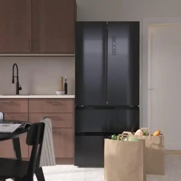 Bild 2 von RIBBENÅS Kühl-/Gefrierschrank doppeltürig, IKEA 700 frei stehend/schwarz Edelstahl, 347/169 l