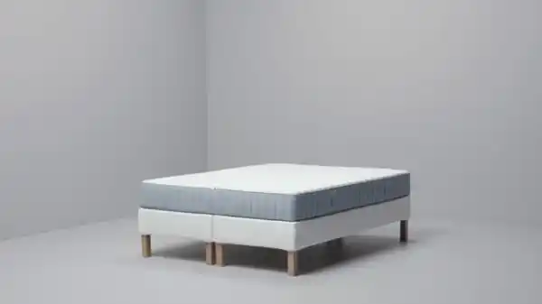 Bild 2 von LYNGÖR Boxbett, Valevåg fest/mittelfest/hellblau weiß, 160x200 cm
