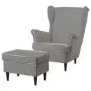 Bild 1 von STRANDMON Sessel und Hocker, Vibberbo schwarz/beige