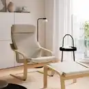 Bild 3 von POÄNG Sessel und Hocker, Eiche/Kelinge beige