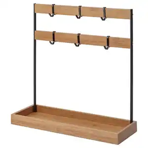 NÅLBLECKA Utensilienregal, Metall/Bambus für Küchenarbeitsplatte, 38x13x37 cm