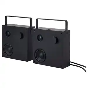 VAPPEBY Bluetooth-Lautsprecher, schwarz/2er-Set Gen. 3, 20x20 cm