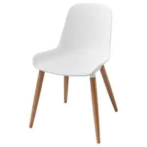 GRÖNSTA Stuhl, drinnen/draußen weiß/hellbraun/Holz